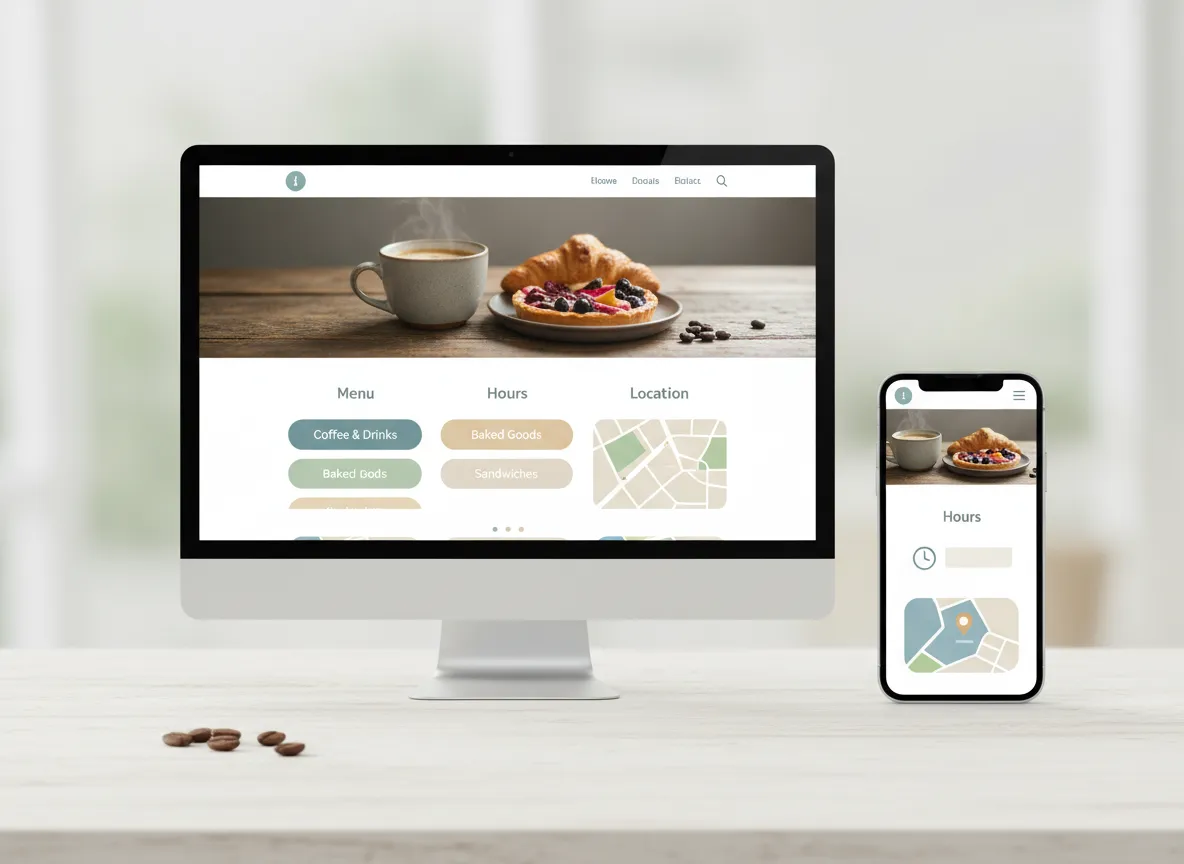 Inviting website for local café